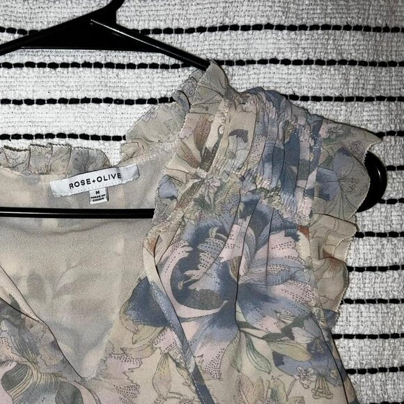 CLEARANCE Rose And Olive sleeveless, ruffle detail, front tie, fully lined - Picture 2 of 5